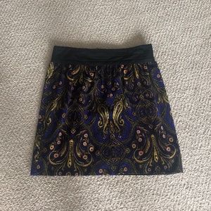Anthropologie Velvet Paisley Skirt
